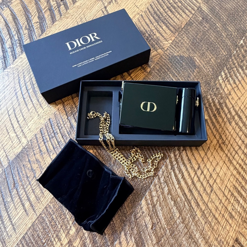 Dior Rouge Minaudiere Clutch Lipstick Holder With Shoulder Chain Limited Edition